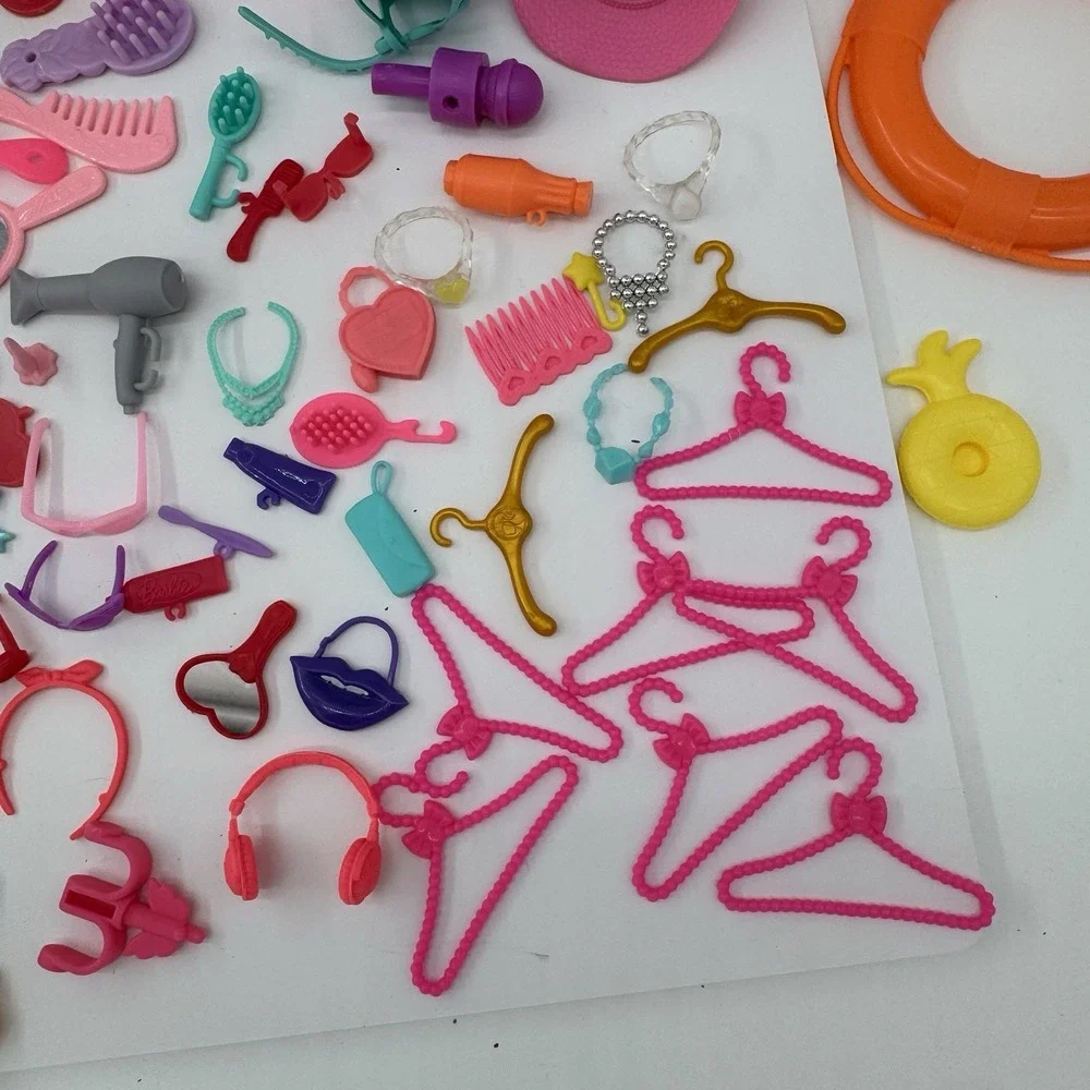 Barbie Doll Accessories Lot 64pc Mixed‎ Shoes Hangers Hats